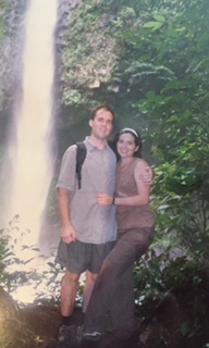 Miriam and Mark next to a waterfall