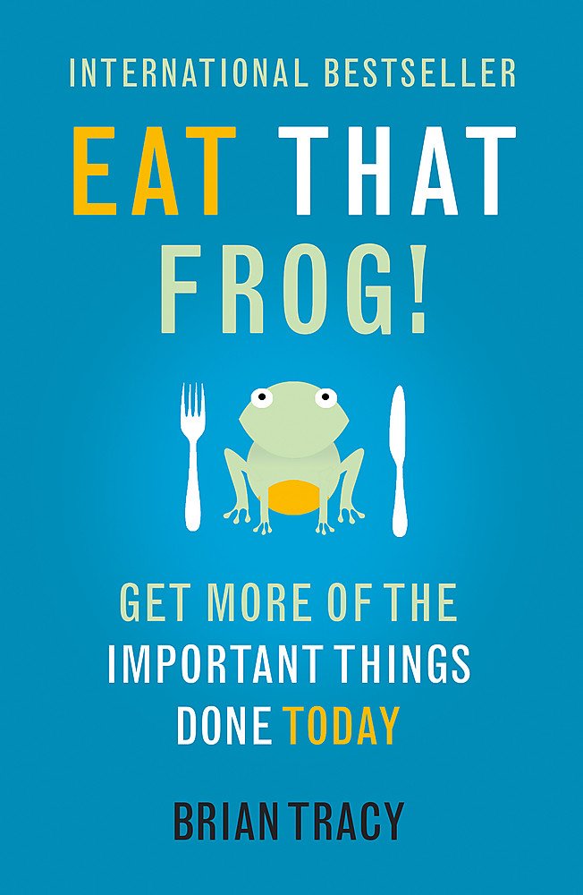 a cover of "eat that frog!" by Brian Tracy — the book that helped Miriam with her productivity