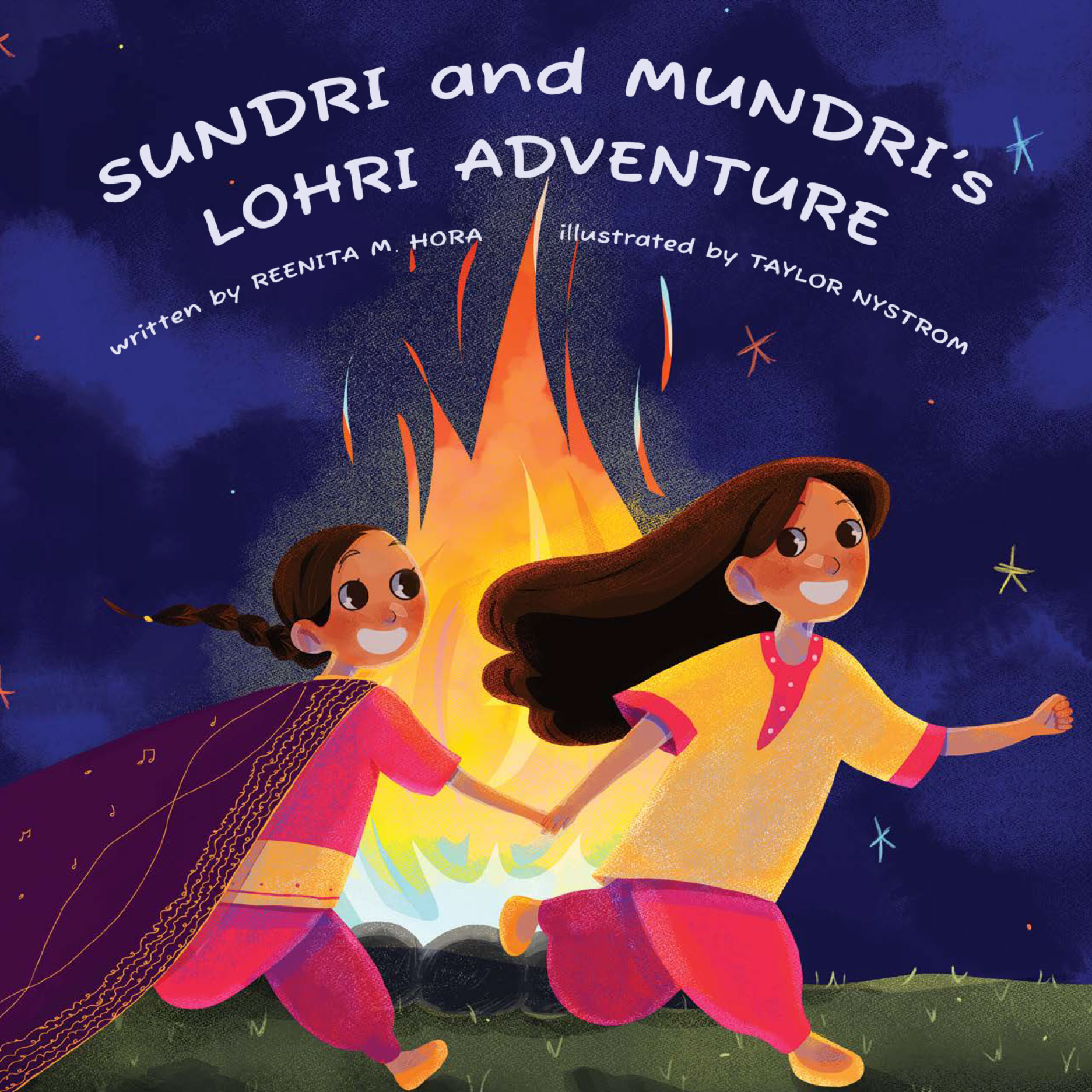 Cover art for "Sundri and Mundri's Lohri Adventure" by Reenita Hora